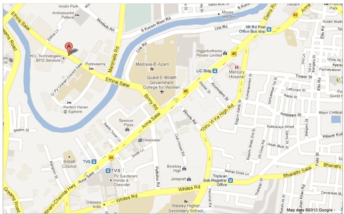 Anna salai was Chennai kaart