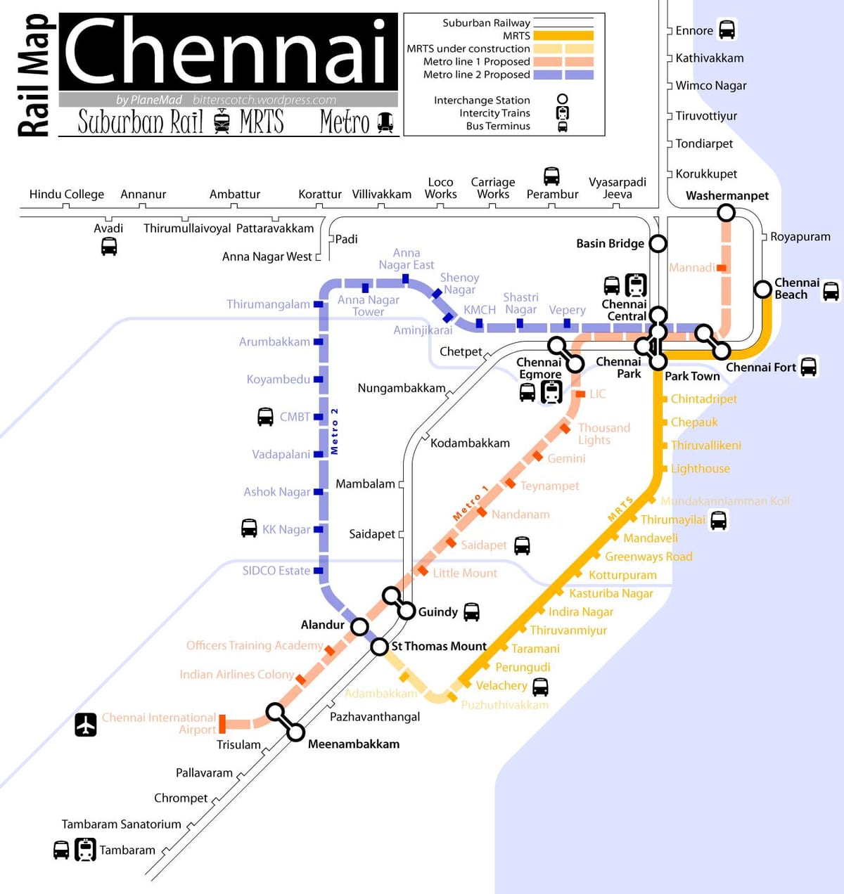 metro kaart Chennai