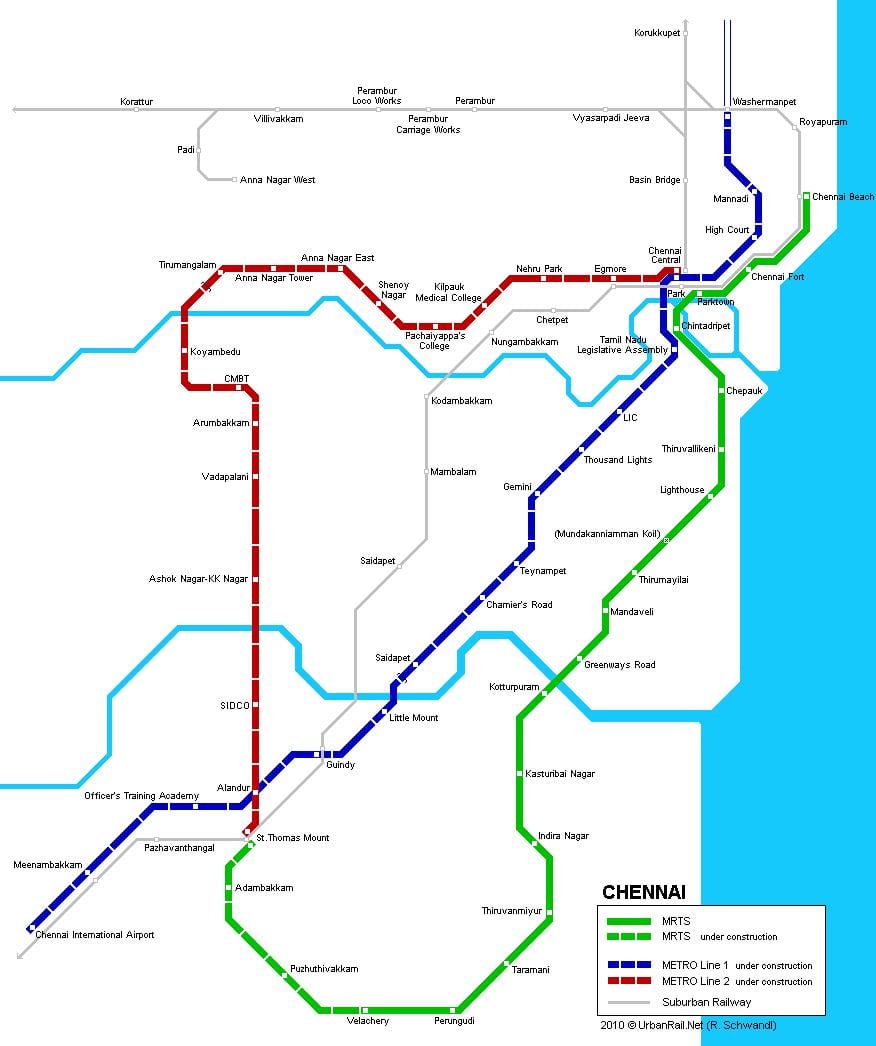 Chennai metro kaart