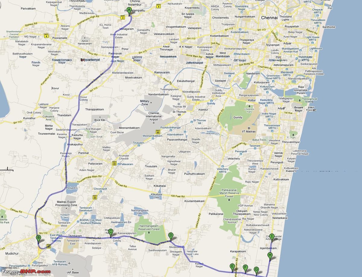 roete kaart Chennai