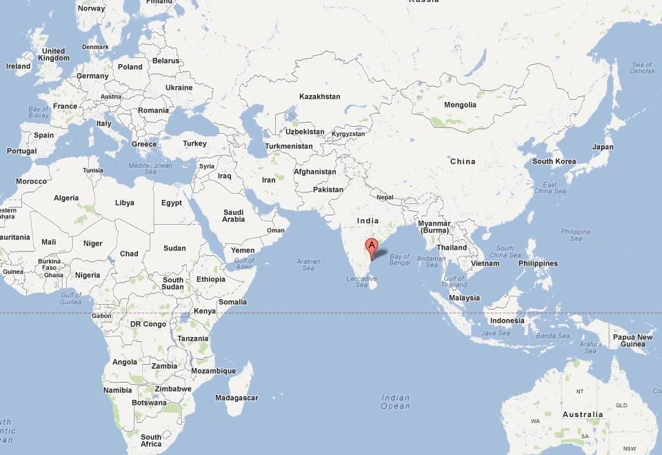 Chennai op die wêreld kaart
