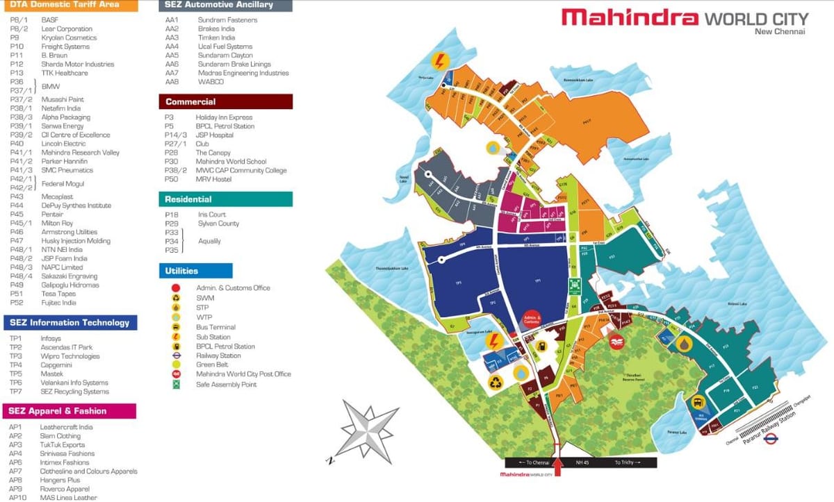 kaart van Mahindra stad Chennai